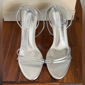 Tony Bianco Metallic Silver Strappy Heels